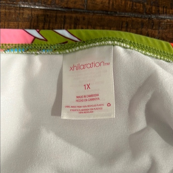 Xhilaration Pink and Blue Bikini with Tropical Print - Picture 2 of 3